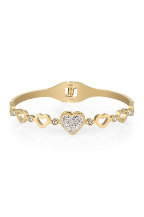 دستبند استیل طلائی زنانه کد 449637779