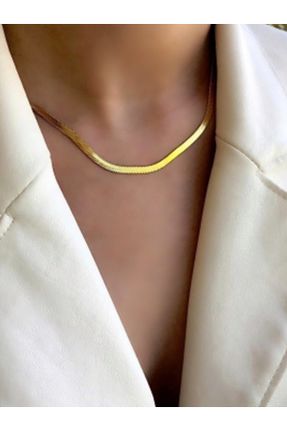 گردنبند استیل طلائی زنانه استیل ضد زنگ کد 123694492