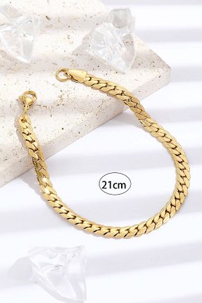 دستبند استیل (فولاد) زرد زنانه استیل ضد زنگ Bluem - کد 449643420