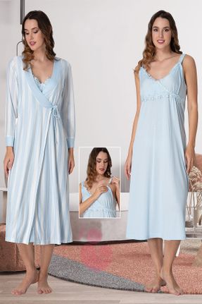 لباس شب حاملگی آبی کد 450625167