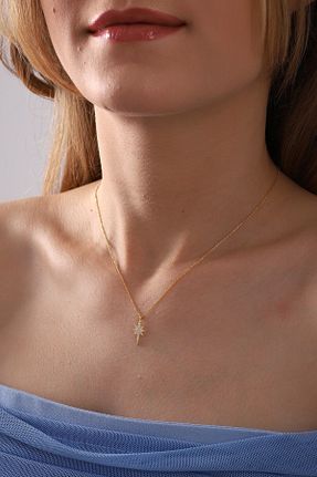 گردنبند نقره طلائی زنانه 925 عیار KAR DİAMOND - کد 450634990