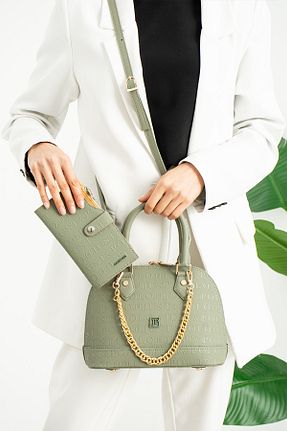 کیف دوشی سبز زنانه چرم مصنوعی Just Polo - کد 449822568