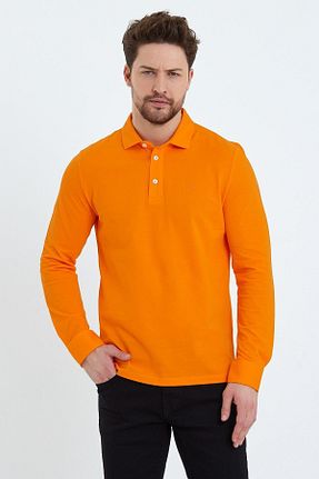 پولوشرت نارنجی مردانه پنبه ای ENQUE - کد 450352826