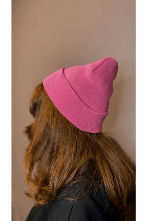 کلاه پشمی صورتی زنانه اکریلیک secret moda - کد 450622819