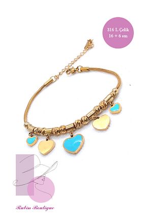 دستبند استیل (فولاد) طلائی زنانه استیل (فولاد) Rubin Boutigue - کد 447260217