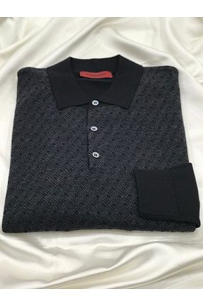 پلیور مشکی مردانه طرح دار Sarar - کد 450436585