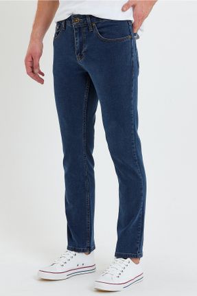 شلوار جین آبی مردانه پاچه لوله ای اسلیم جوان استاندارد کد 450666411