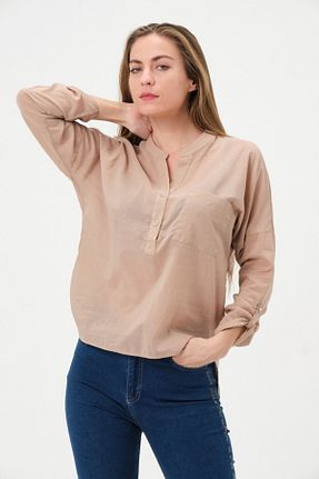 بلوز قهوه ای زنانه ساده Shahiqa - کد 450976419