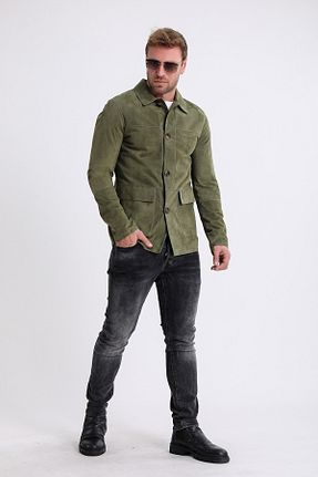 کت خاکی مردانه رگولار Leather Club - کد 451103712