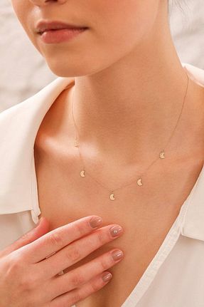 گردنبند نقره طلائی زنانه 925 عیار GÜMÜŞ - کد 451157279