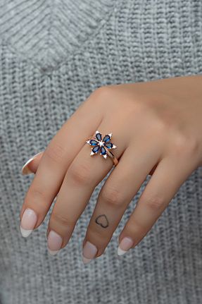 انگشتر نقره آبی زنانه زیرکن NEREZE - کد 451525614