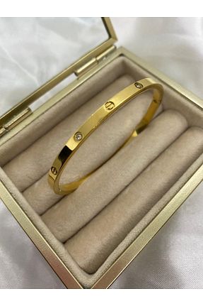 دستبند استیل (فولاد) طلائی زنانه استیل ضد زنگ JEWELRY - کد 445608848