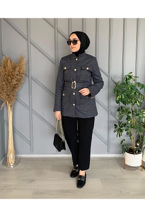 کت طوسی زنانه پشمی Hotfashion - کد 452884815