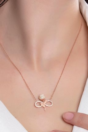 گردنبند نقره صورتی زنانه 925 عیار Bilsen Store - کد 338653551
