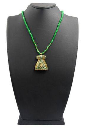 گردنبند جواهر سبز زنانه سنگی کد 80036682