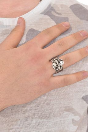 انگشتر جواهر مردانه روکش نقره LABALABA - کد 6270707