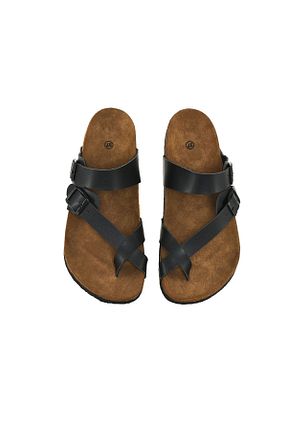دمپائی مشکی زنانه چرم مصنوعی JustBow - کد 44285857