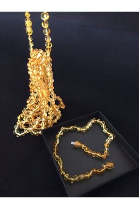 گردنبند جواهر زرد بچه گانه سنگ طبیعی İpek Kehribar - کد 34008145