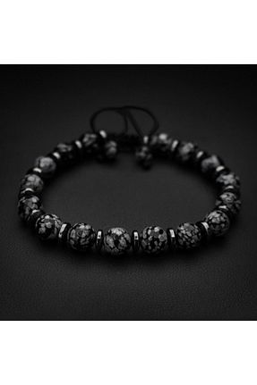 دستبند جواهر مشکی مردانه سنگ طبیعی Alnis Atelier - کد 80691001