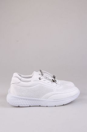 کفش کژوال سفید زنانه چرم خالص MARİNE SHOES - کد 305107537