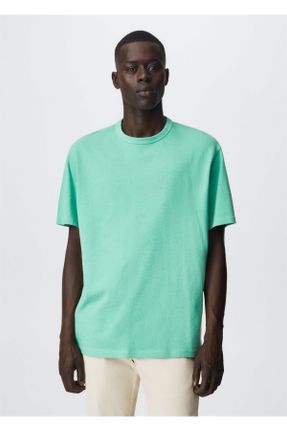 تی شرت سبز مردانه ریلکس پنبه (نخی) کد 251937891