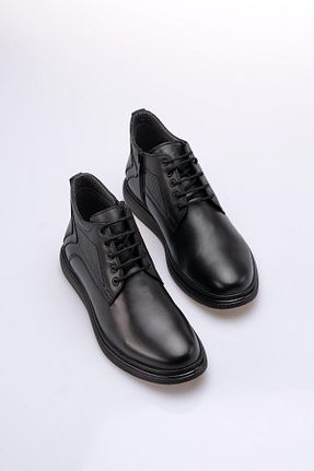 بوت / نیم بوت مشکی مردانه چرم خالص lizshoe - کد 452751970