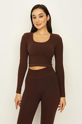بادی قهوه ای زنانه یقه دوچرخه Select Moda - کد 452770433