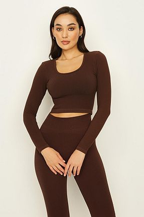 بادی قهوه ای زنانه یقه دوچرخه Select Moda - کد 452770433