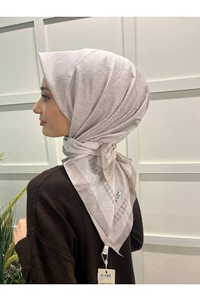 روسری طوسی پلی استر Hint İpek - کد 452917213