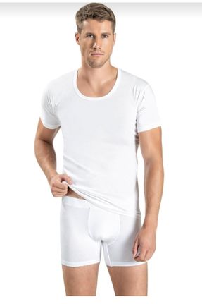رکابی سفید مردانه تکی آستین-کوتاه کد 452241047