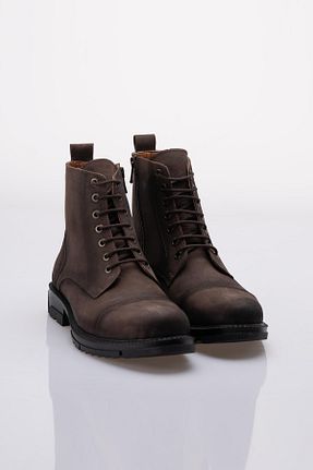 بوت / نیم بوت قهوه ای مردانه چرم خالص lizshoe - کد 452475558