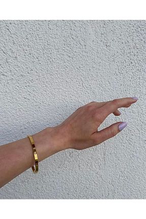دستبند استیل (فولاد) طلائی زنانه استیل ضد زنگ JEWELRY - کد 445608848