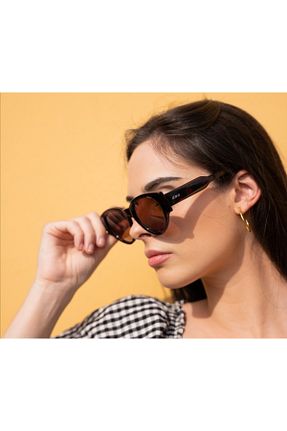 عینک آفتابی قهوه ای زنانه UV400 No Logo - کد 453297104