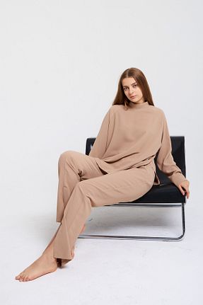 شلوار بژ زنانه پارچه Loire - کد 453252372