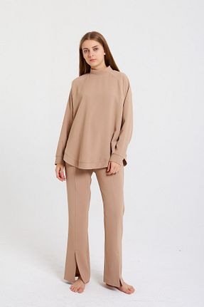 شلوار بژ زنانه پارچه Loire - کد 453252372
