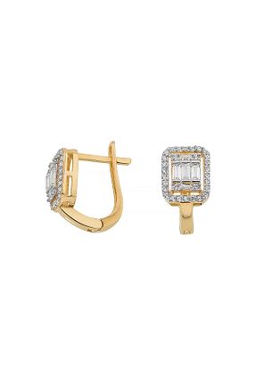 گوشواره طلا زرد زنانه 14 عیار GençTaş Kuyumculuk - کد 138941638