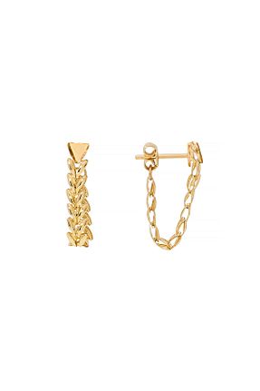 گوشواره طلا زرد زنانه 14 عیار GençTaş Kuyumculuk - کد 135400060