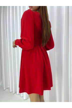 لباس مجلسی قرمز زنانه لیکرا یقه قلب بدون آستر کد 454906457