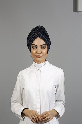 روسری سرمه ای ساده Bitter Colors - کد 455146726