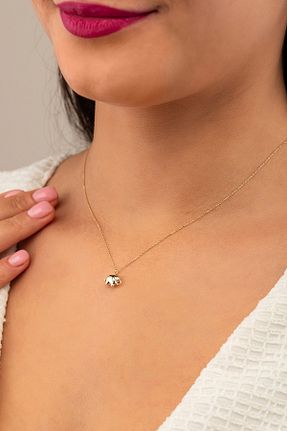 گردنبند طلا زرد زنانه 14 عیار GençTaş Kuyumculuk - کد 64990408