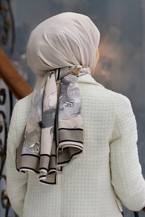 شال بژ زنانه Medine İpeği Vissona - کد 454747722