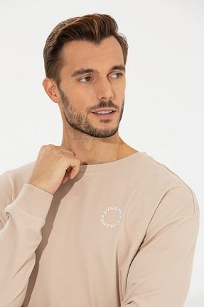 سوئیشرت بژ مردانه ساده Pierre Cardin - کد 447720038