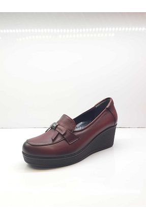 کفش پاشنه بلند پر زرشکی زنانه پاشنه کوتاه (1 - 4 سانتی متر) BALSOYLAR - کد 455372817