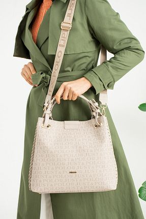کیف دوشی بژ زنانه چرم مصنوعی Just Polo - کد 454870210