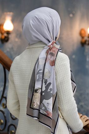 شال طوسی زنانه Medine İpeği Vissona - کد 455120992