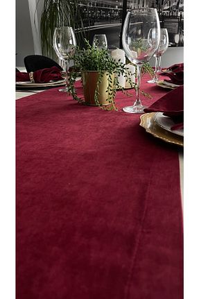 رومیزی زرشکی مخمل Decamor home - کد 455623753