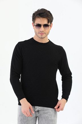 پلیور مشکی مردانه ساده youknitwear you - کد 455842631