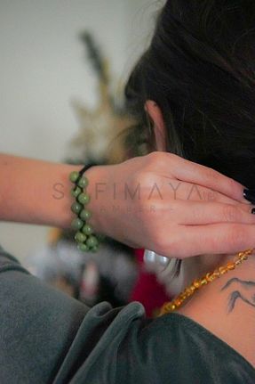 دستبند جواهر سبز زنانه سنگ طبیعی Sofi Maya - کد 455915226