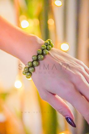 دستبند جواهر سبز زنانه سنگ طبیعی Sofi Maya - کد 455915226