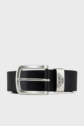 کمربند مشکی مردانه چرم خالص Emporio Armani - کد 455938662